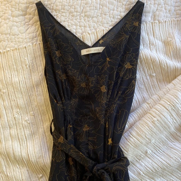 Bishop + Young - Double V-Neck Belted Maxi In Navy Size XS - Picture 5 of 8